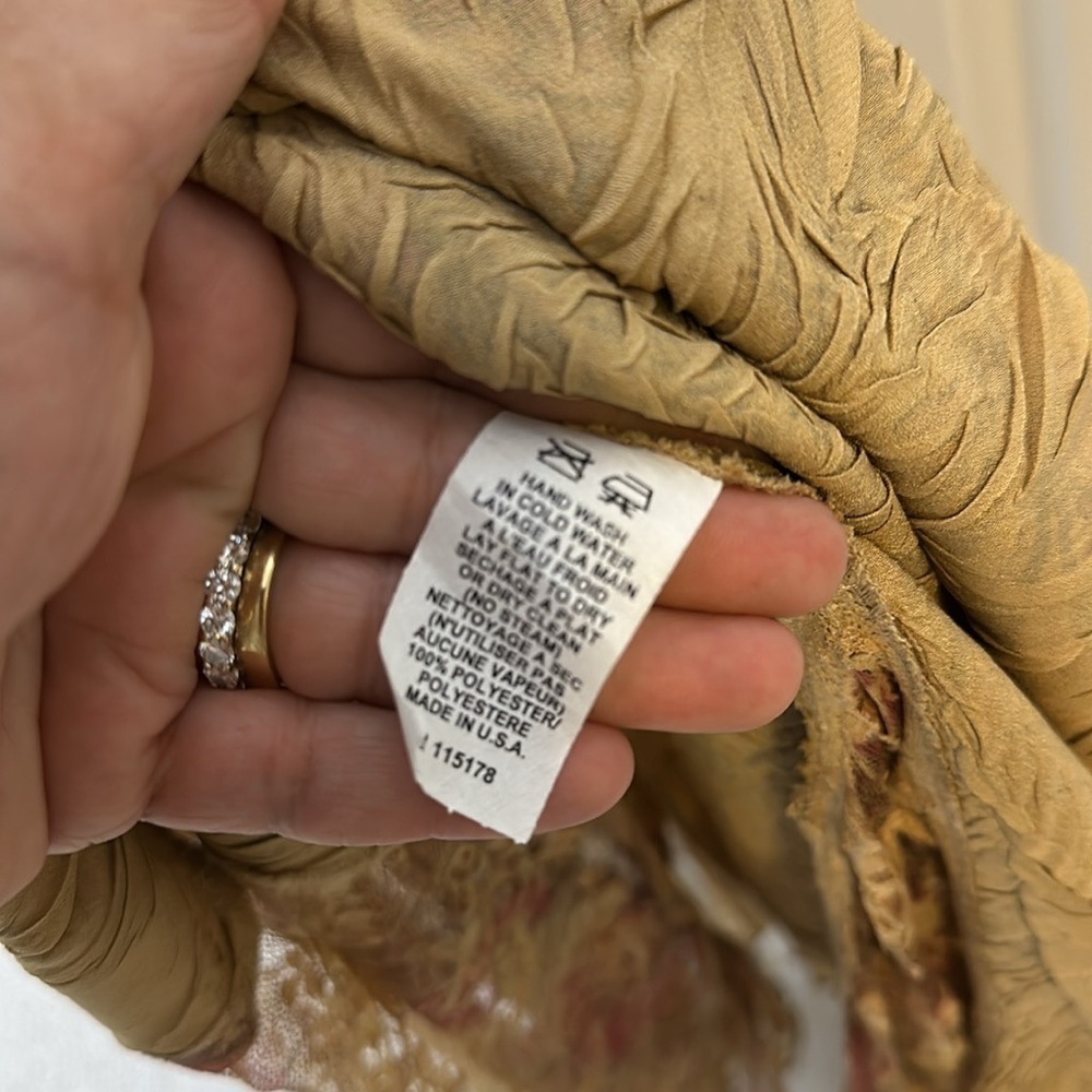 Komarov Gold Paisley Lace Detail Long Dress SzL - Picture 10 of 12
